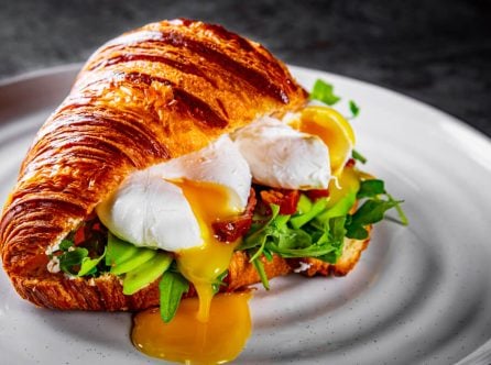 poached eggs croissant and avocado recipe page